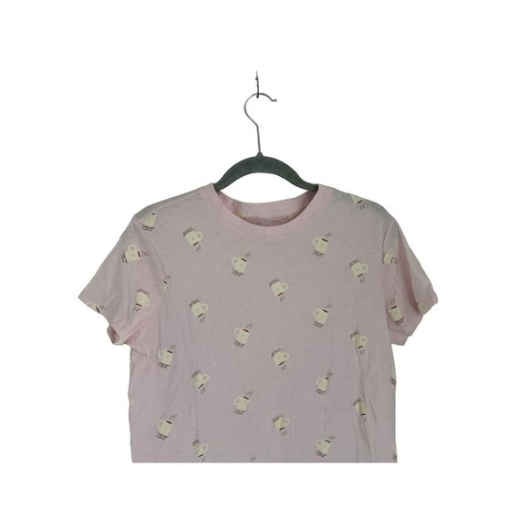 PRIMARK Tee "I Love You A Latte" Pink Crewneck Cotton T-Shirt Size Small - Picture 3 of 7